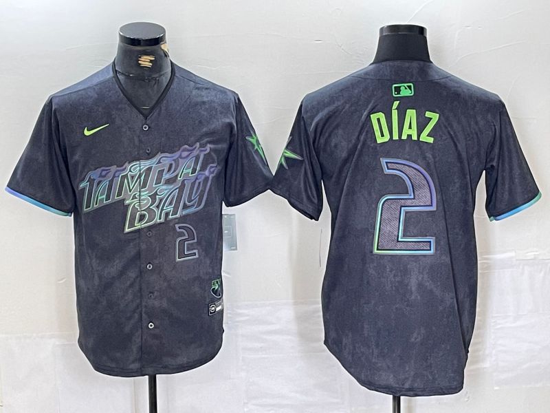 Men Tampa Bay Rays #2 Yandy Diaz Nike MLB Limited City Connect Black 2024 Jersey style 7->tampa bay rays->MLB Jersey